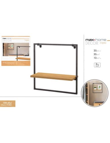 MAX home-estanteria pared 1 balda 35x12x35cm- robl