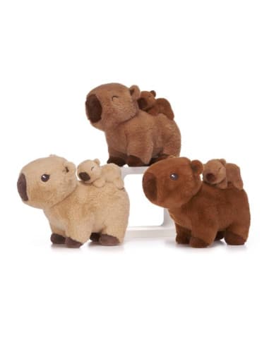 Peluche capibara CON bebé 25CM 3 colores
