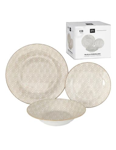 Vajilla 18 piezas mostaza (2 - 4)
