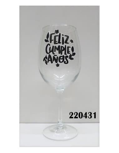 Copa frase feliz cumple-años