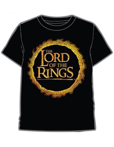 Camiseta señor anillos logo negra T-S