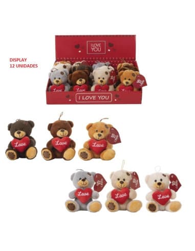 Peluche display osito cori 16cm 6 colores 12 und/d