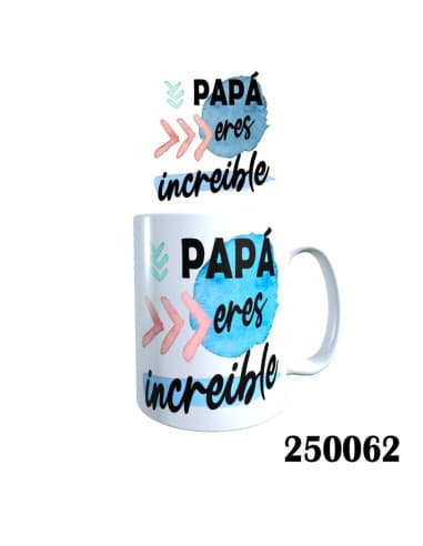 Taza frase papa eres increible