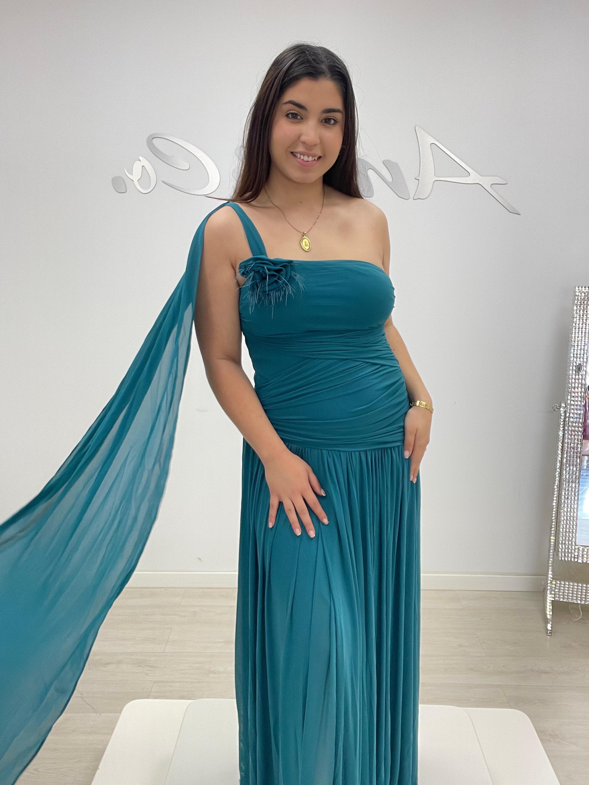 Vestido largo tul lazada