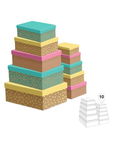 Juego 10 cajas craft color (1 - 2)