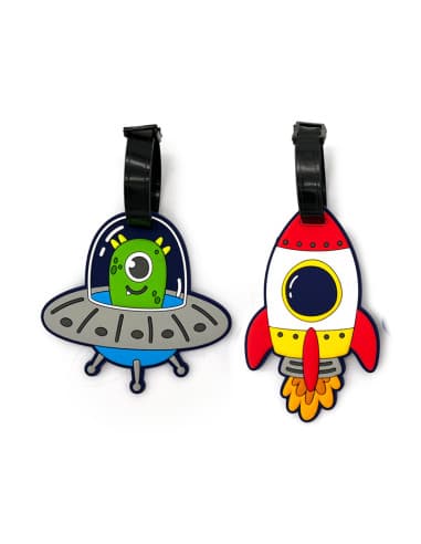 SET DE 2 etiquetas DE equipaje DE PVC space cadet