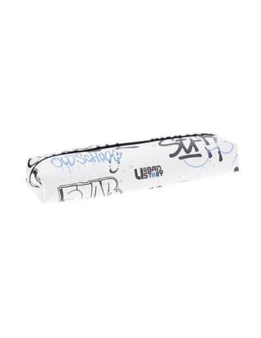 Estuche ovalado - grafiti blanco