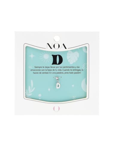 Charm DE acero plateado - letra D