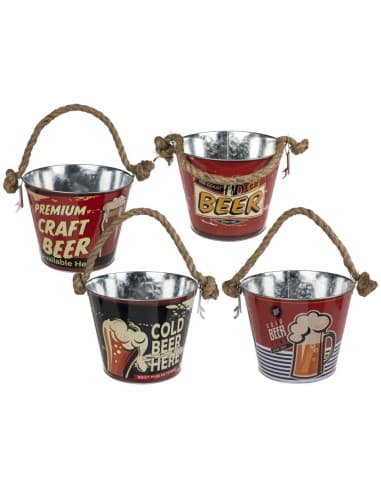 Cubo DE cerveza DE metal CON abridor DE botella, A