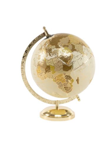 Bola DEL mundo 20CM PIE metal dorado (2 - 4)