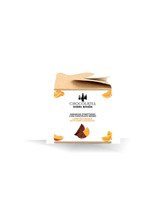Naranja confitada con chocolate negro 70%.