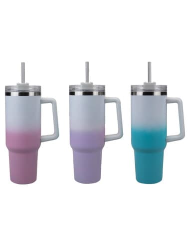 40OZ double wall ombre straw drinking CUP w/swingt