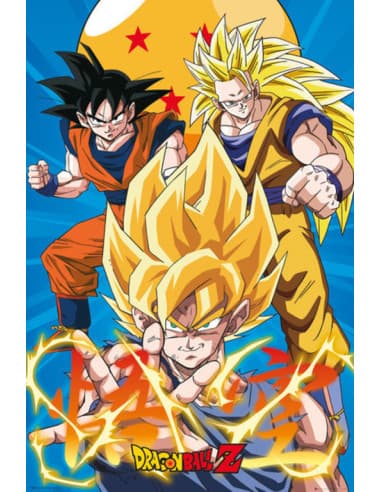 Poster dragon ball Z 3 gokus EVO
