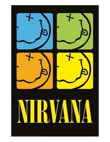 Poster nirvana smiley squares