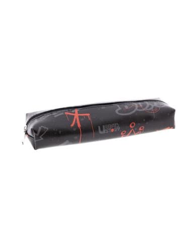 Estuche ovalado - grafiti negro
