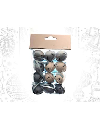 SET 12 cascabeles metal azul