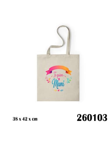 Bolso frase TE quiero mami floritura