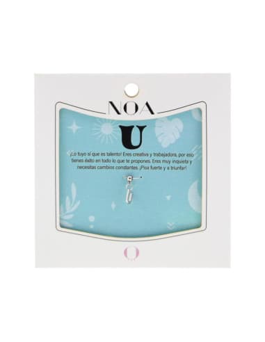Charm DE acero plateado - letra U