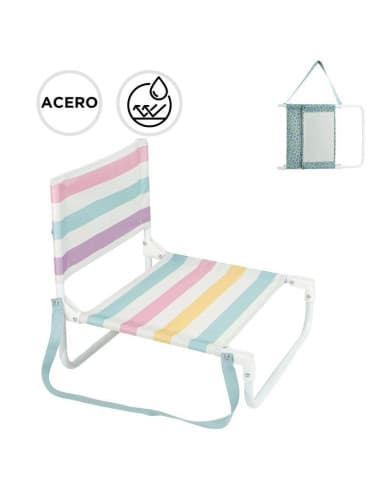Silla playa plegable mini CON ASA rayas colores (4