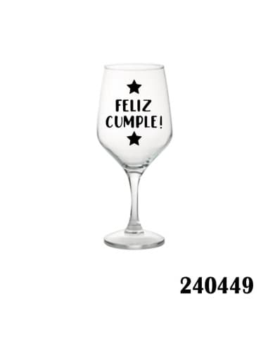 Copa frase cumpleaños feliz cumple DOS estrellas