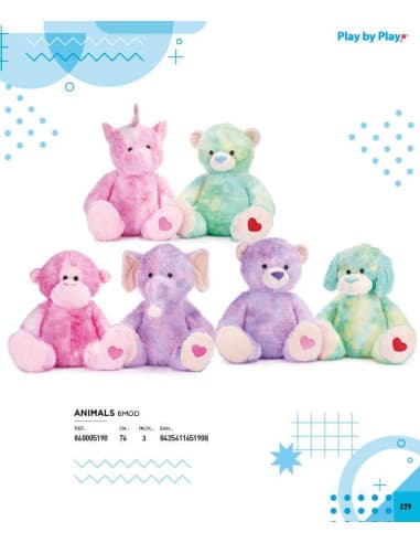 Peluche animals 6 asst 76CM