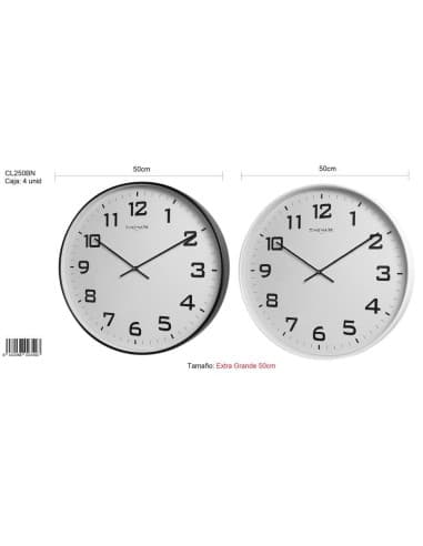 Reloj pared timemark bl-ng 50CM cl250bn/4