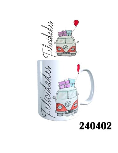 Taza frase felicidades volkswagen