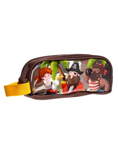 Estuche transparente piratas jolly roger