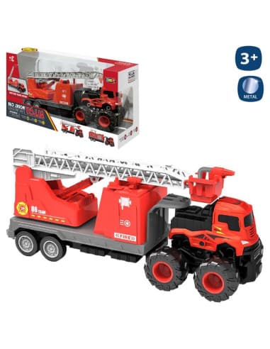 Camión 6 ruedas mega bomberos metal 29 CM