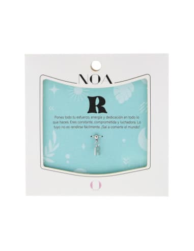Charm DE acero plateado - letra R