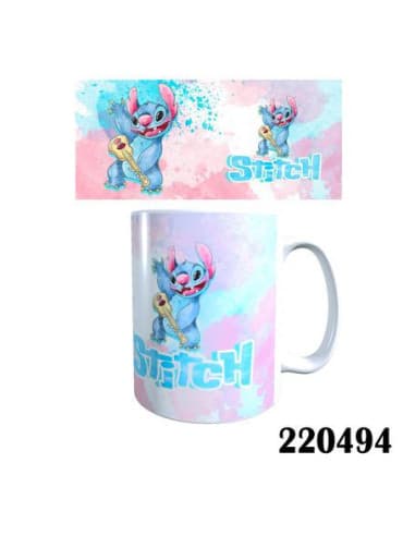 Taza frase taza stitch rosa