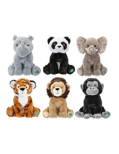 11" ECO plush wildlife 6 asst