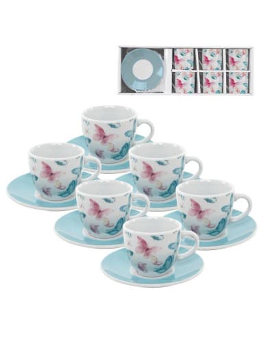 Juego cafe 6X90ML mariposas (2/4 - 8)