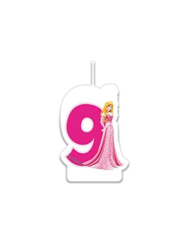 Vela numeral no. 9 disney princess