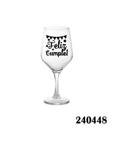 Copa frase cumpleaños feliz cumple banderines Y ES