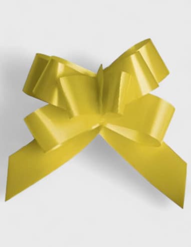 Lazo AUT. corto amarillo cedro 3cm X 25pz.