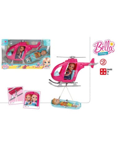 Bella-muñeca 14CM & muñeco 22CM c/helicoptero & AC