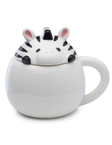 Taza DE cerámica CON tapa - cebra animales adorabl