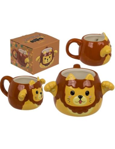 Taza, Huggy Mug León, Dolomita, 15 x 10 cm, capaci
