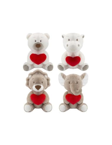 27CM 4asstd coffee AND cream wild animals with LOV