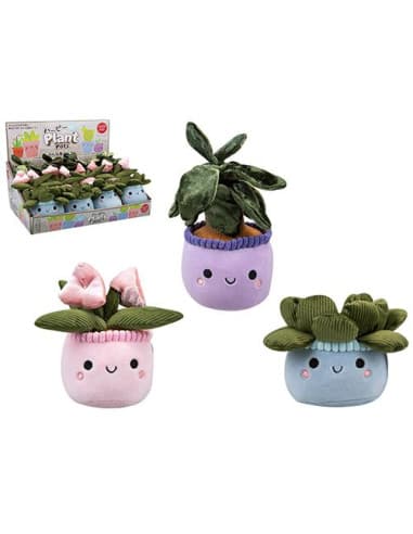 14CM plush potted plants 3 asst