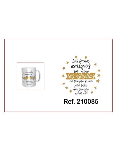 Taza frase amistad LOS amigos SON como LAS estrell