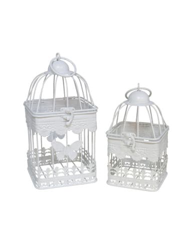 SET 2 jaulas metalicas macetero BL cuadradas 12X12