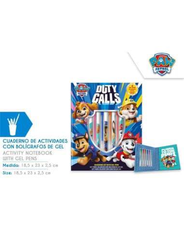 Cuaderno DE actividades CON boligrafos DE GEL PAW