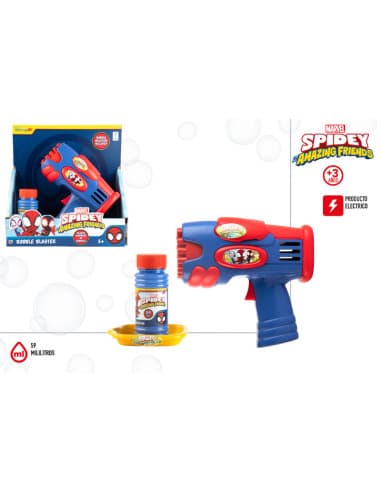 Spidey-pistola elec burbujas c/bote 59ML