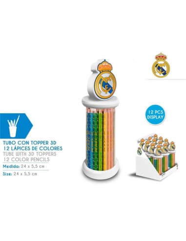 SET lapices 12 colores real madrid (12x3)