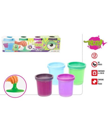 Pack 4X100 GR botes slime colores