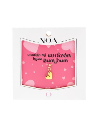 Charm DE acero dorado corazón - contigo MI corazón