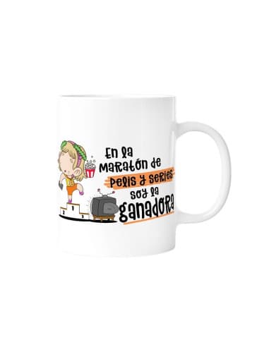 Taza - EN LA maratón DE pelis Y series SOY LA gana