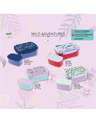 900ML lunch boxes assortment - 4 wild adventures L